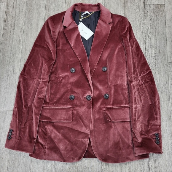 NWT Frame Denim 70S Velvet Blazer in Port MSRP $495. Size 2 - Picture 3 of 3